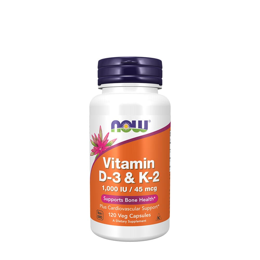 NOW Foods - Vitamin D-3 & K-2 - 120 Capsules – NOW Foods förpackning