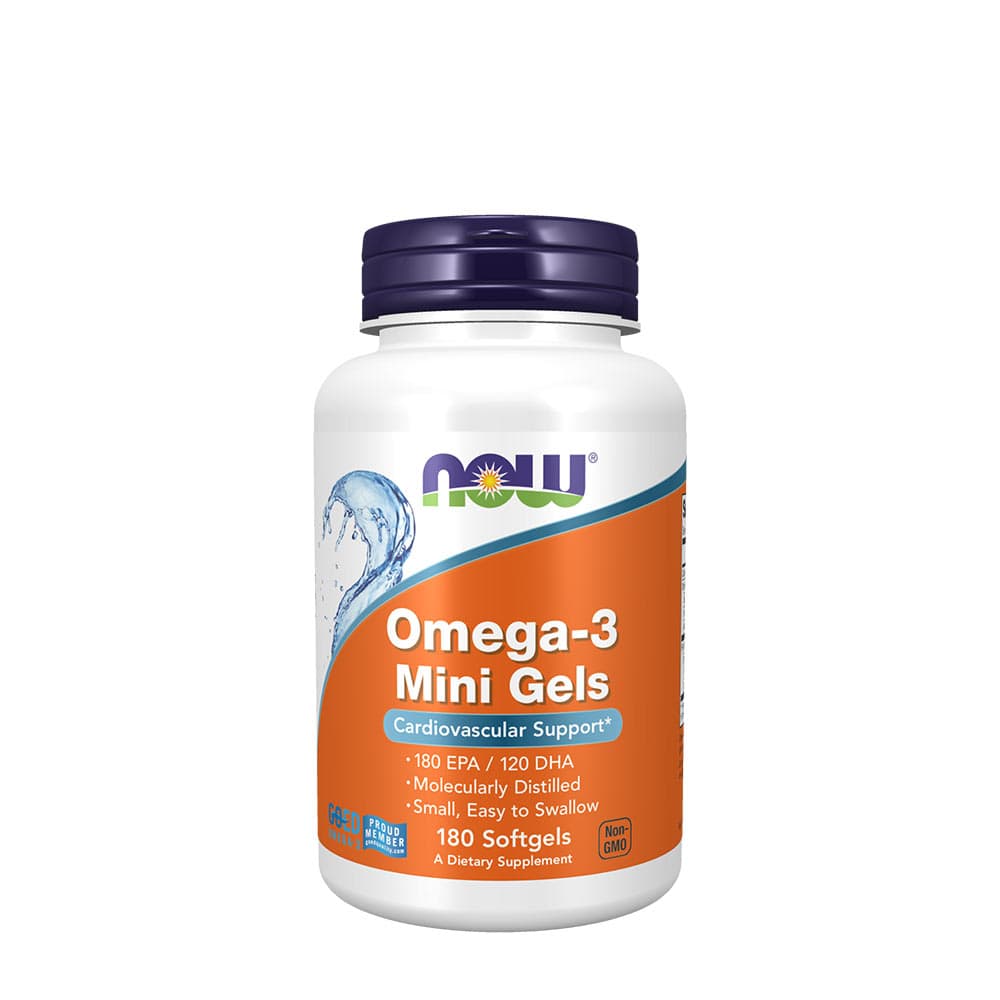 NOW Foods - Omega-3 Mini Gels - 180 Sgels – NOW Foods förpackning
